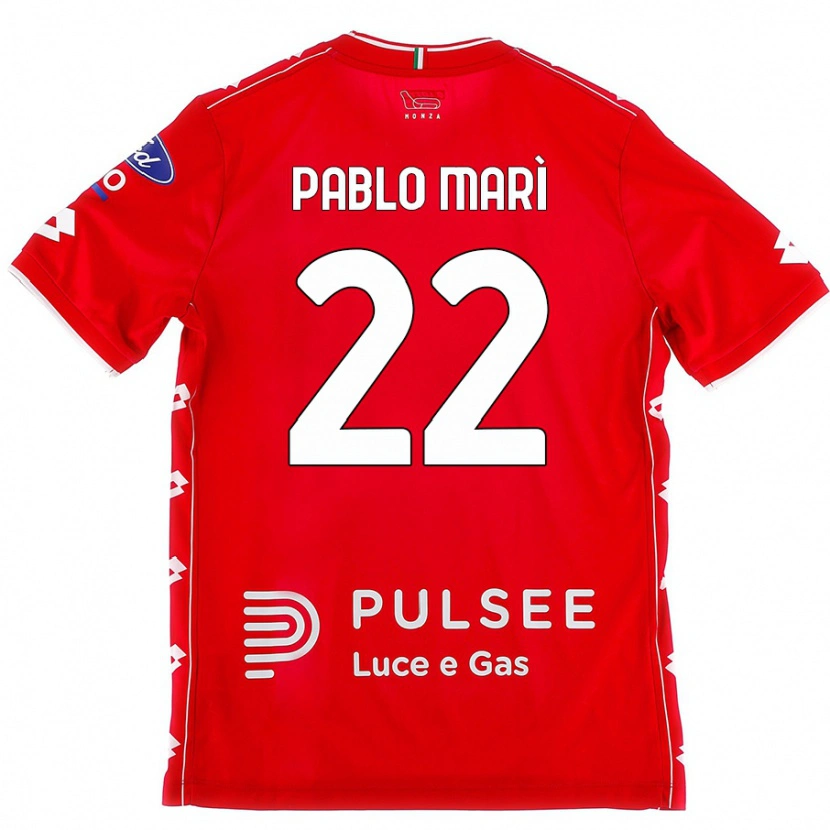 Danxen Hombre Camiseta Pablo Marí #22 Rojo Blanco 1ª Equipación 2024/25 La Camisa