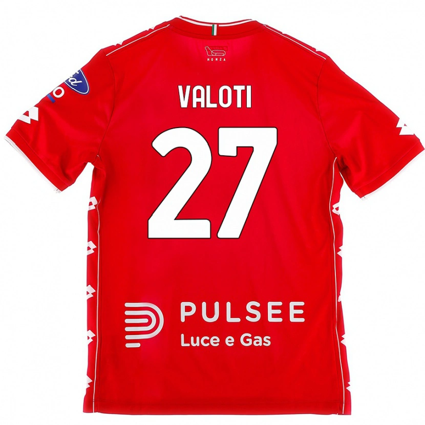 Danxen Hombre Camiseta Mattia Valoti #27 Rojo Blanco 1ª Equipación 2024/25 La Camisa