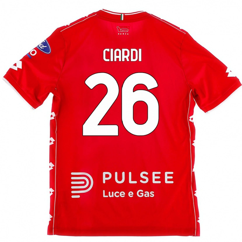 Danxen Hombre Camiseta Tommaso Ciardi #26 Rojo Blanco 1ª Equipación 2024/25 La Camisa