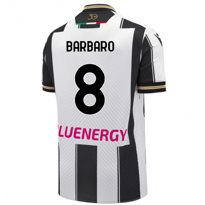 Danxen Hombre Camiseta Elia Barbaro #8 Blanco Negro 1ª Equipación 2024/25 La Camisa