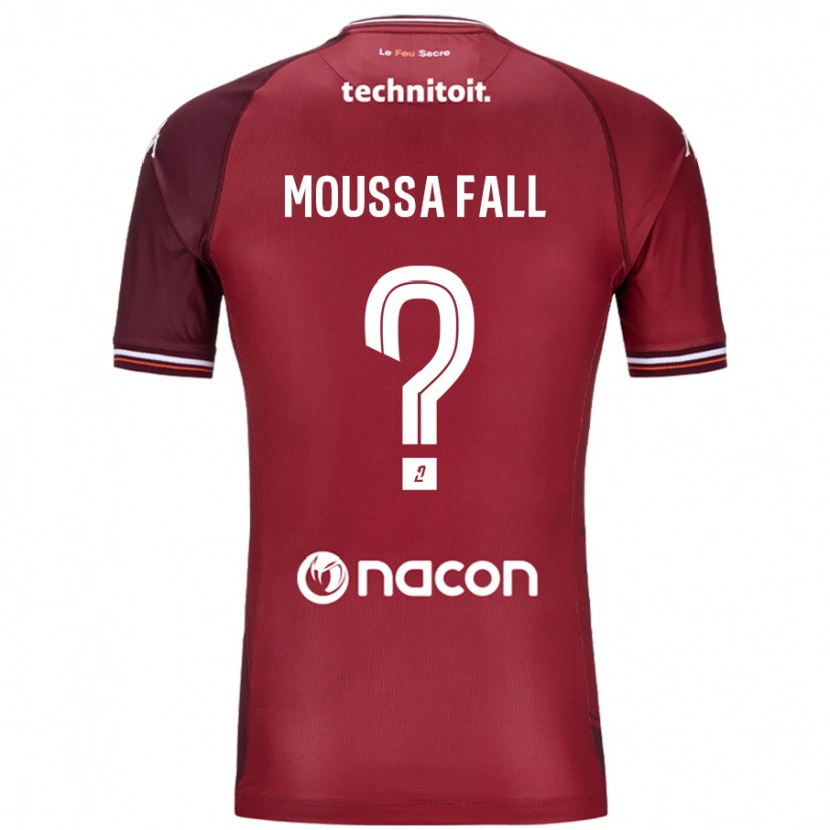 Danxen Hombre Camiseta Pape Moussa Fall #0 Rojo Granata 1ª Equipación 2024/25 La Camisa