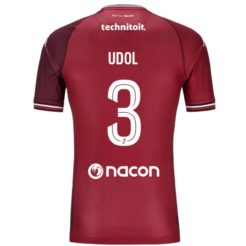 Danxen Hombre Camiseta Matthieu Udol #3 Rojo Granata 1ª Equipación 2024/25 La Camisa