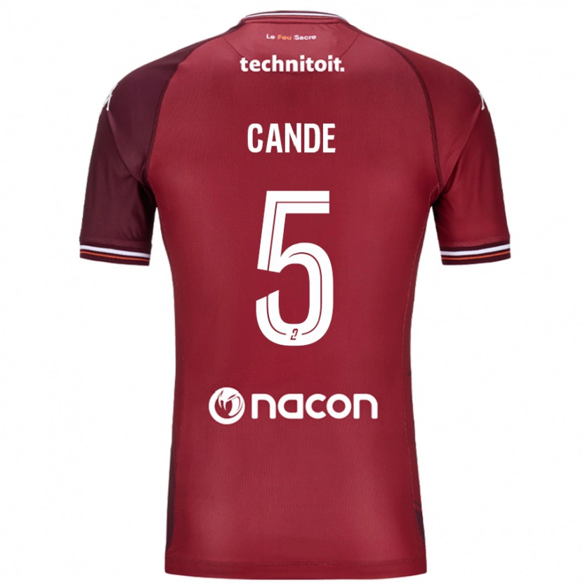 Danxen Hombre Camiseta Fali Candé #5 Rojo Granata 1ª Equipación 2024/25 La Camisa