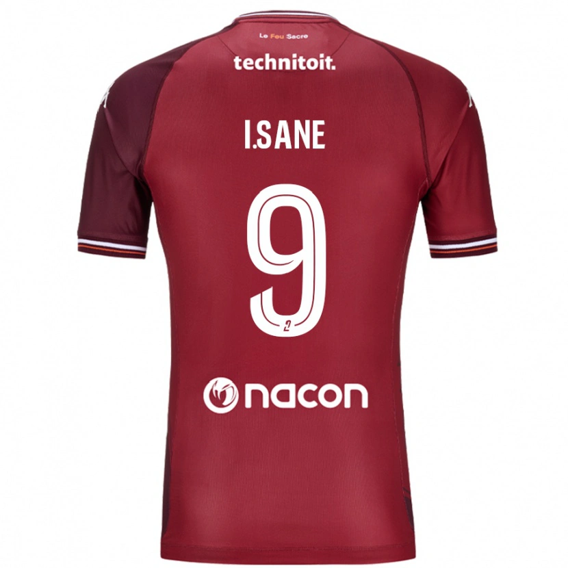 Danxen Hombre Camiseta Ibou Sané #9 Rojo Granata 1ª Equipación 2024/25 La Camisa