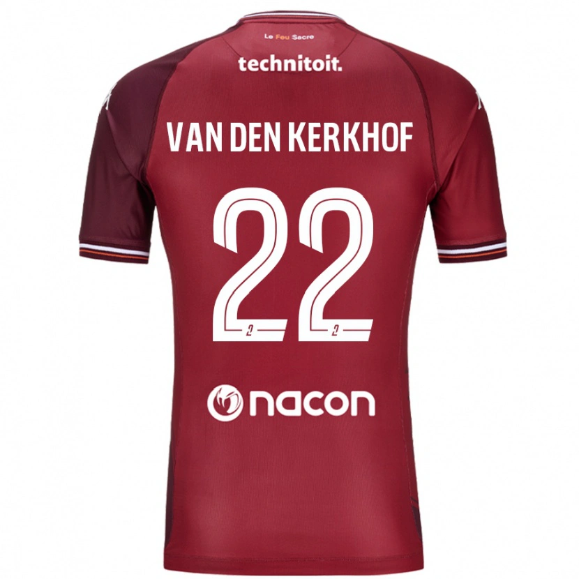 Danxen Hombre Camiseta Kevin Van Den Kerkhof #22 Rojo Granata 1ª Equipación 2024/25 La Camisa