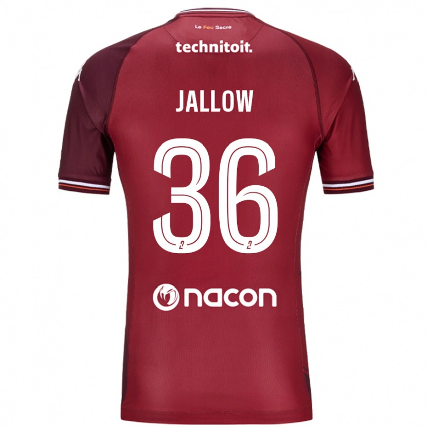 Danxen Hombre Camiseta Ablie Jallow #36 Rojo Granata 1ª Equipación 2024/25 La Camisa