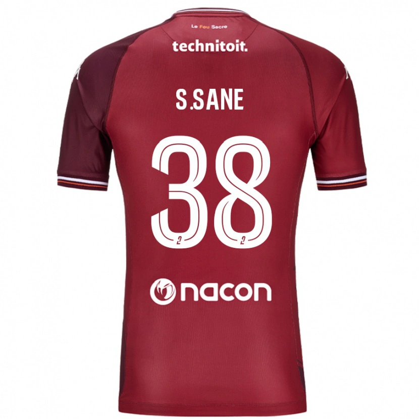 Danxen Hombre Camiseta Sadibou Sané #38 Rojo Granata 1ª Equipación 2024/25 La Camisa