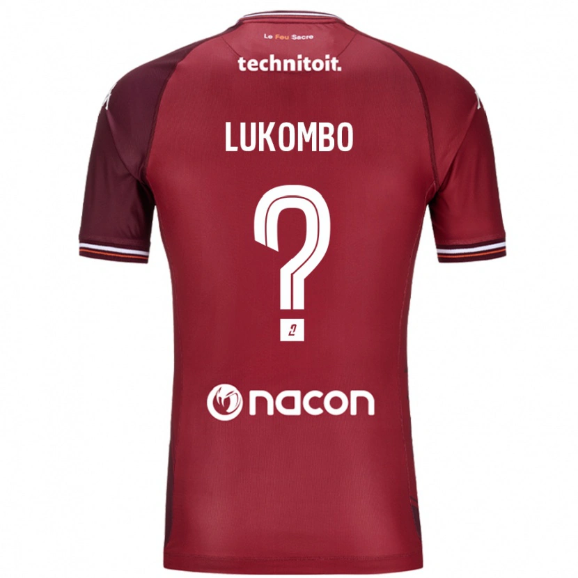 Danxen Hombre Camiseta Joseph Lukombo #0 Rojo Granata 1ª Equipación 2024/25 La Camisa