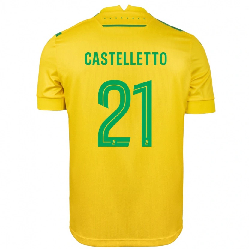 Danxen Hombre Camiseta Jean-Charles Castelletto #21 Amarillo Verde 1ª Equipación 2024/25 La Camisa