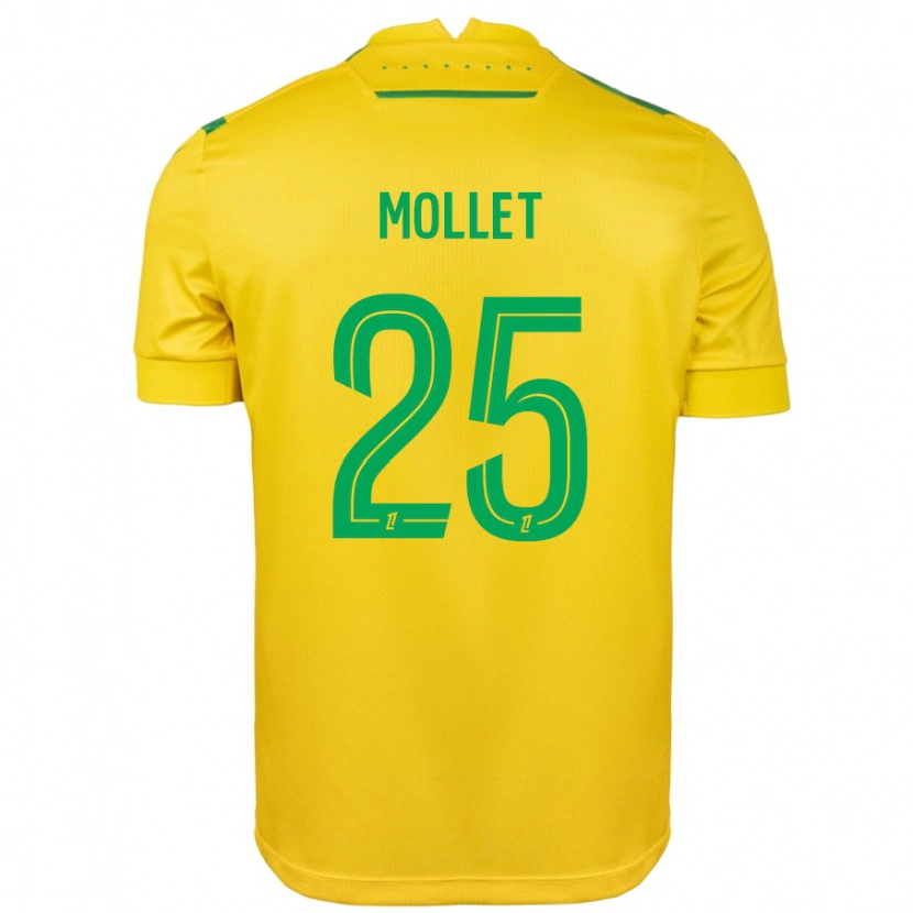 Danxen Hombre Camiseta Florent Mollet #25 Amarillo Verde 1ª Equipación 2024/25 La Camisa