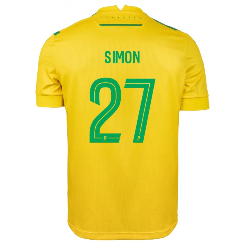 Danxen Hombre Camiseta Moses Simon #27 Amarillo Verde 1ª Equipación 2024/25 La Camisa