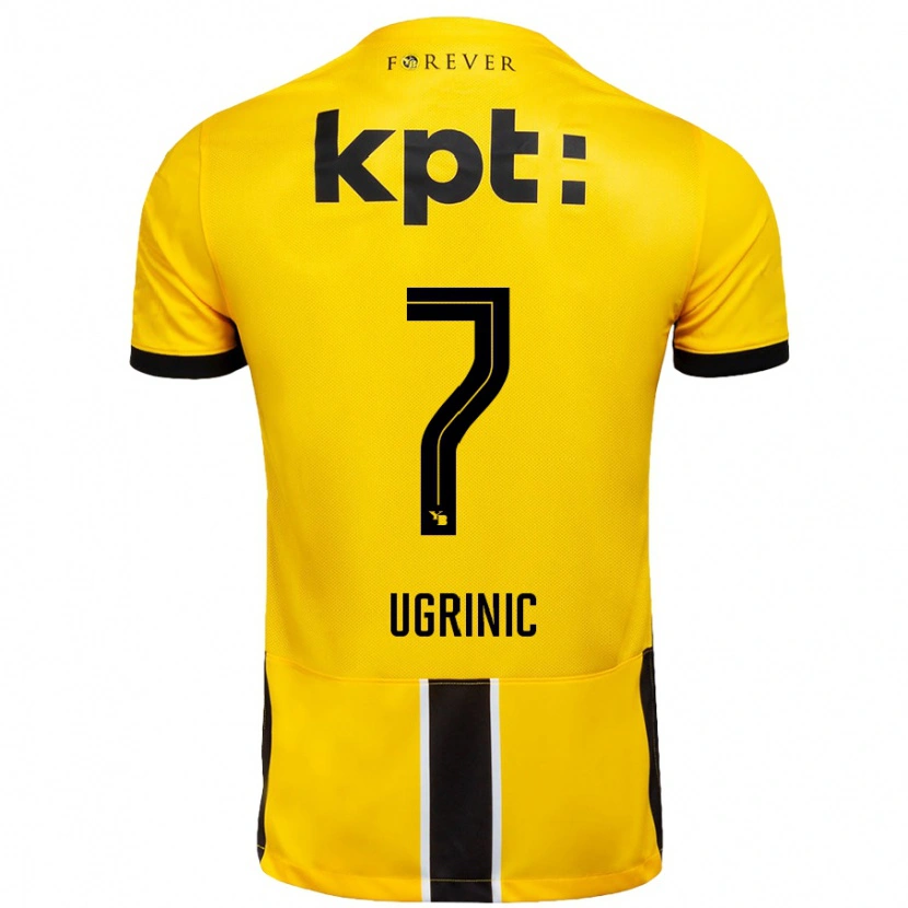 Danxen Hombre Camiseta Filip Ugrinic #7 Amarillo Negro 1ª Equipación 2024/25 La Camisa