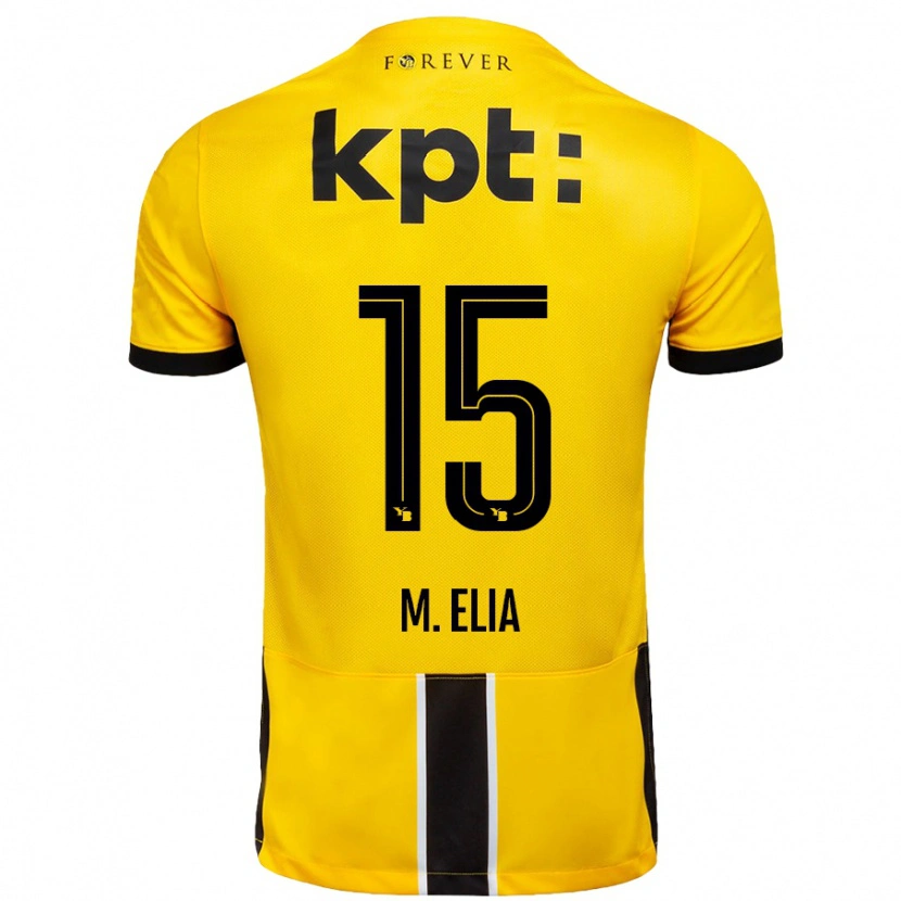 Danxen Hombre Camiseta Meschack Elia #15 Amarillo Negro 1ª Equipación 2024/25 La Camisa