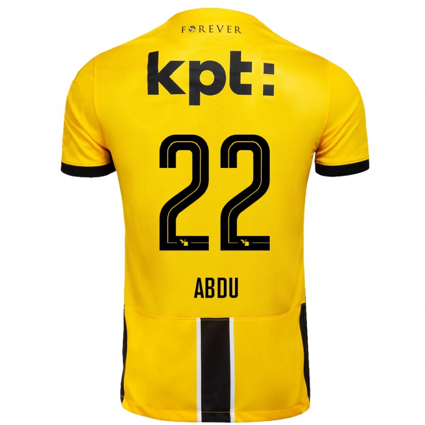 Danxen Hombre Camiseta Abdu Conté #22 Amarillo Negro 1ª Equipación 2024/25 La Camisa