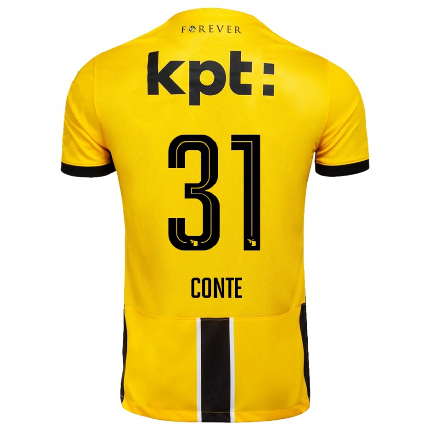 Danxen Hombre Camiseta Facinet Conte #31 Amarillo Negro 1ª Equipación 2024/25 La Camisa