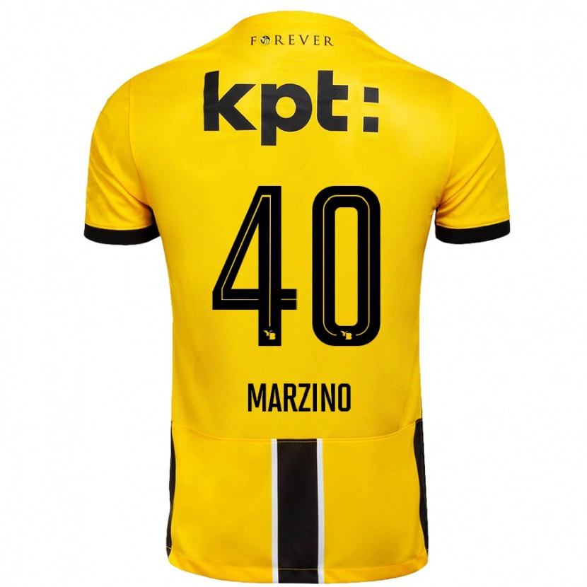 Danxen Hombre Camiseta Dario Marzino #40 Amarillo Negro 1ª Equipación 2024/25 La Camisa