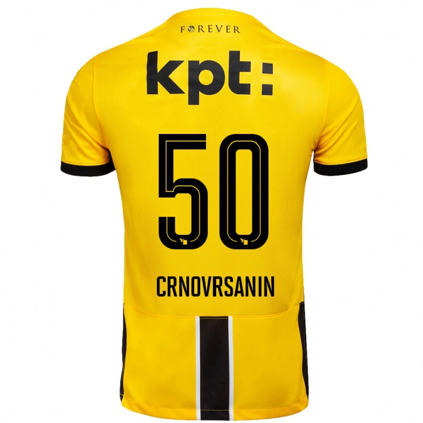 Danxen Hombre Camiseta Sadin Crnovrsanin #50 Amarillo Negro 1ª Equipación 2024/25 La Camisa