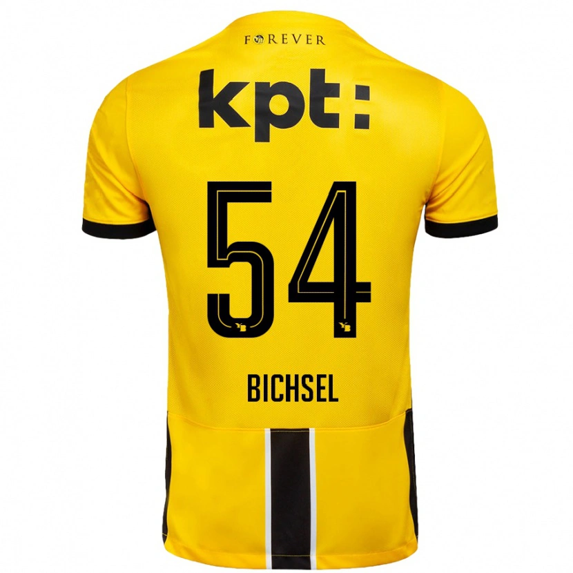 Danxen Hombre Camiseta Joel Bichsel #54 Amarillo Negro 1ª Equipación 2024/25 La Camisa