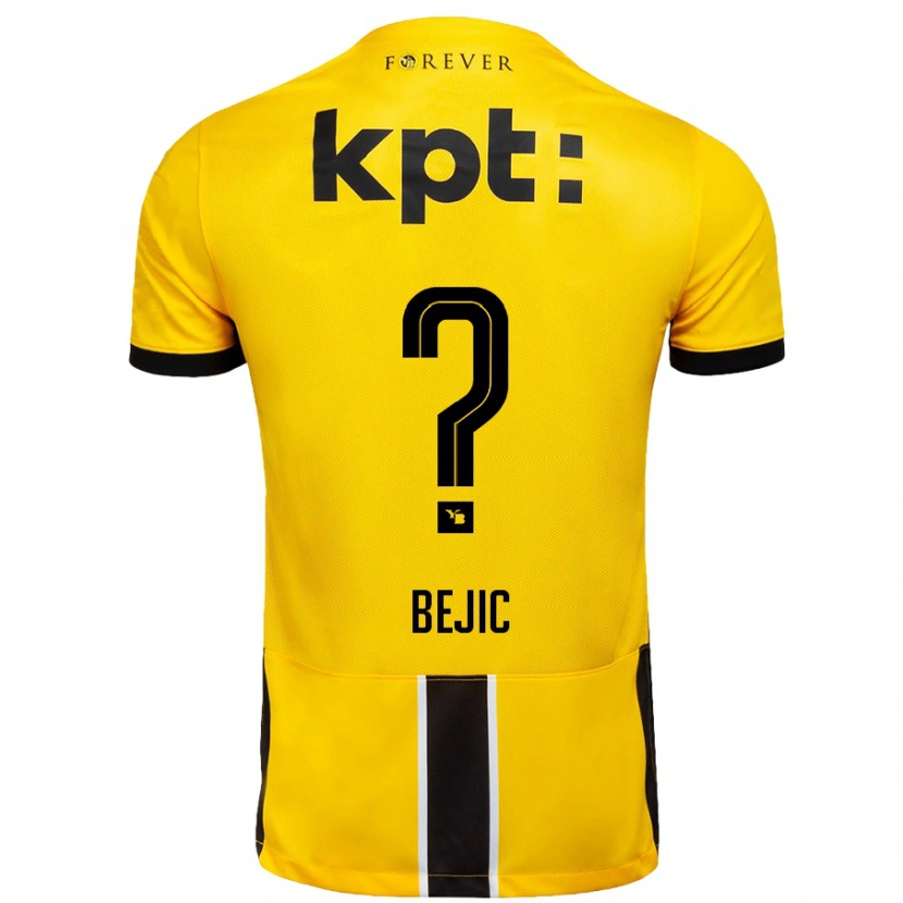 Danxen Hombre Camiseta Endrit Bejic #0 Amarillo Negro 1ª Equipación 2024/25 La Camisa