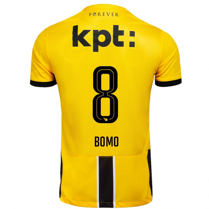 Danxen Hombre Camiseta Jacques Bomo #8 Amarillo Negro 1ª Equipación 2024/25 La Camisa