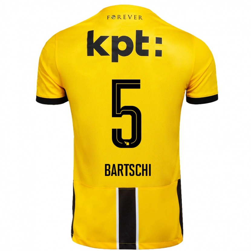 Danxen Hombre Camiseta Lorena Bärtschi #5 Amarillo Negro 1ª Equipación 2024/25 La Camisa