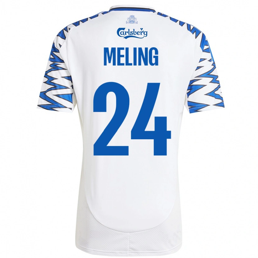 Danxen Hombre Camiseta Birger Meling #24 Blanco Azul Cielo 1ª Equipación 2024/25 La Camisa