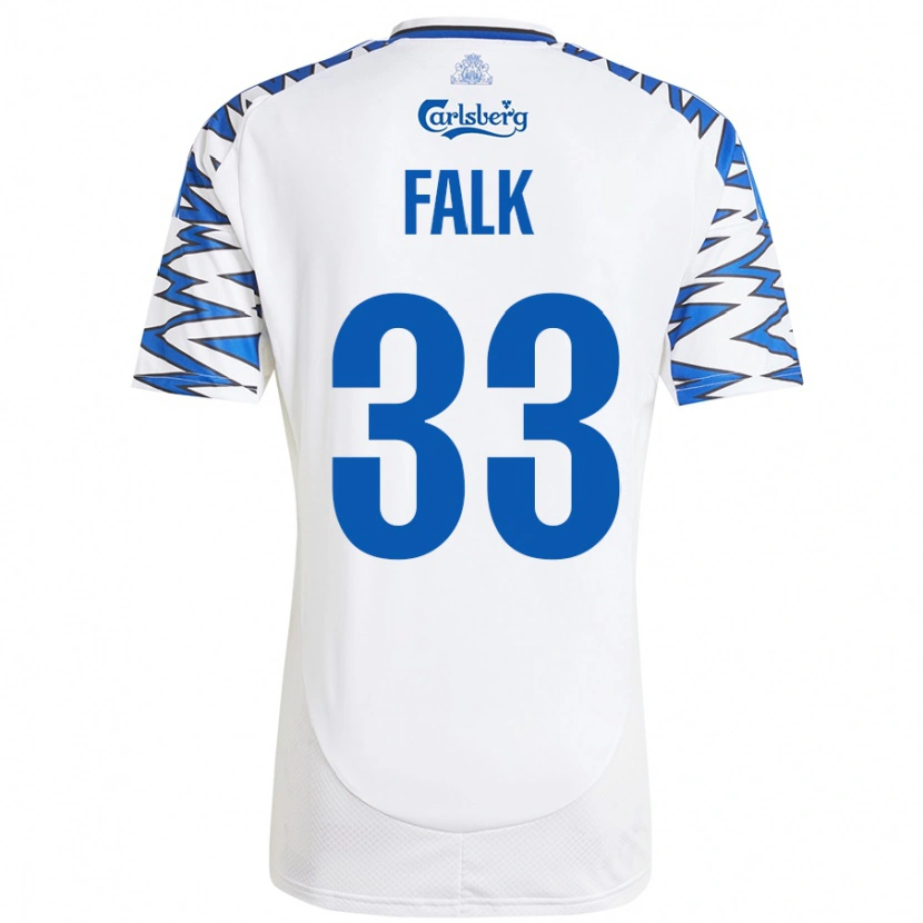 Danxen Hombre Camiseta Rasmus Falk #33 Blanco Azul Cielo 1ª Equipación 2024/25 La Camisa