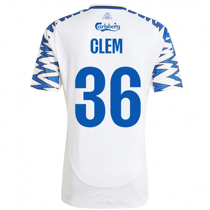 Danxen Hombre Camiseta William Clem #36 Blanco Azul Cielo 1ª Equipación 2024/25 La Camisa