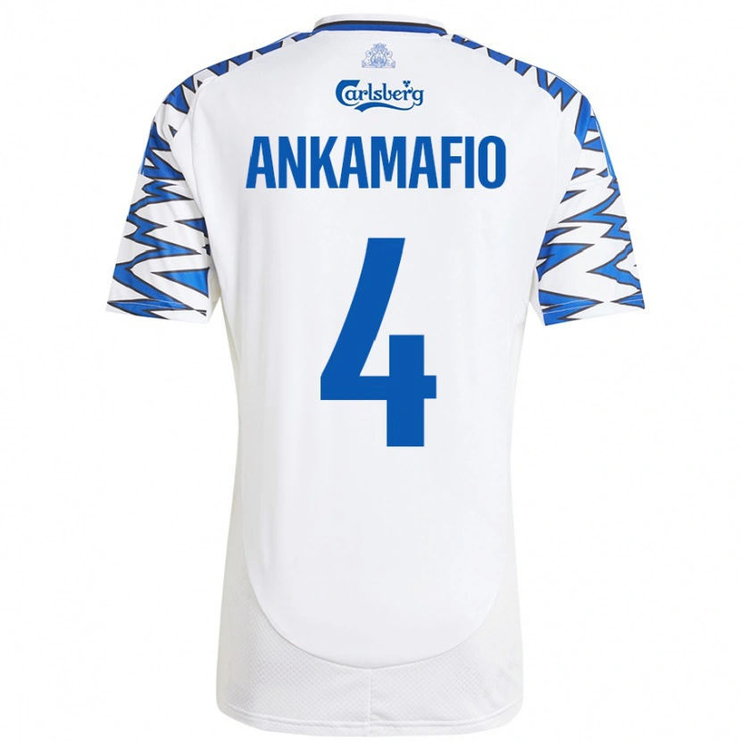 Danxen Hombre Camiseta Graham Ankamafio #4 Blanco Azul Cielo 1ª Equipación 2024/25 La Camisa