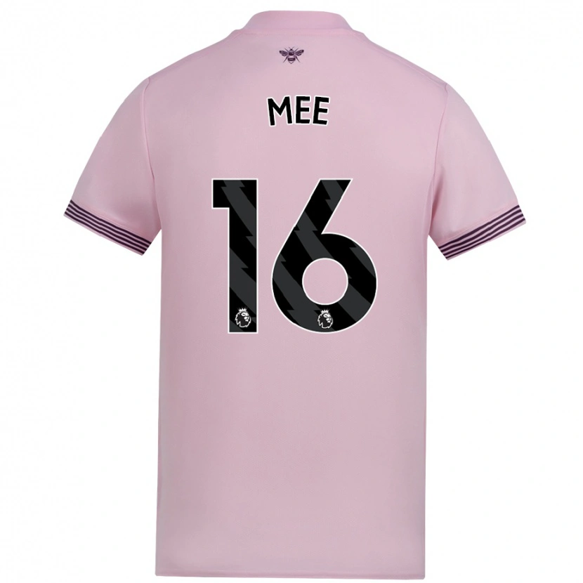 Danxen Hombre Camiseta Ben Mee #16 Rosa 2ª Equipación 2024/25 La Camisa