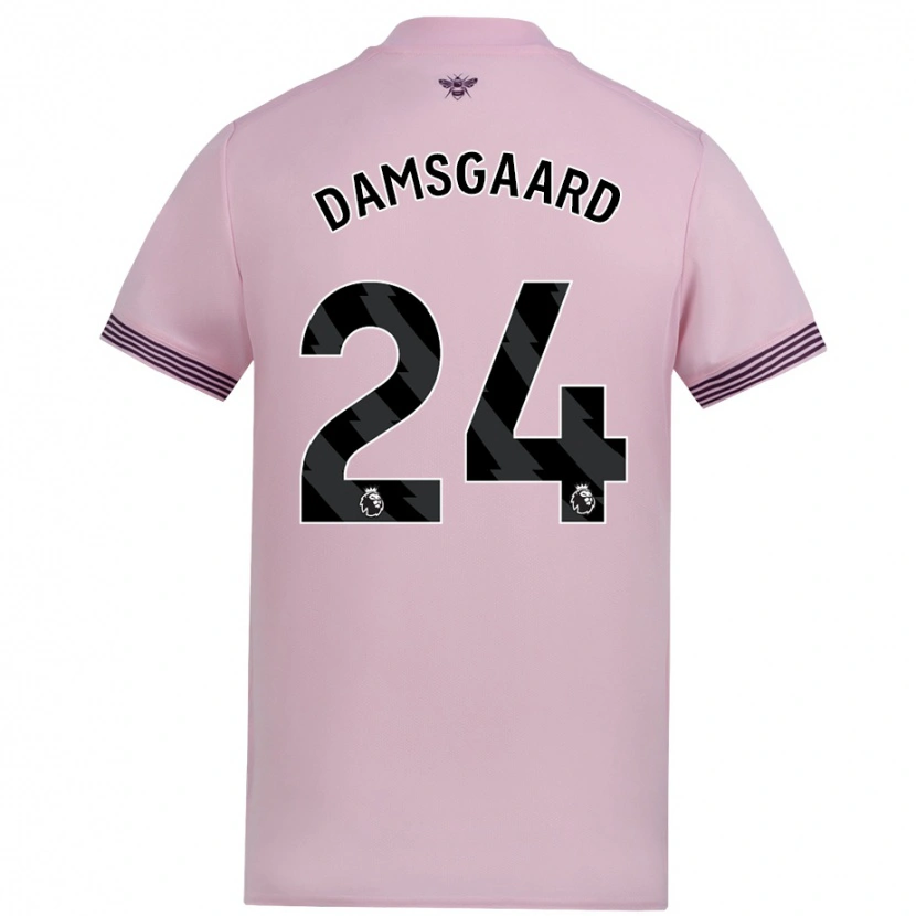 Danxen Hombre Camiseta Mikkel Damsgaard #24 Rosa 2ª Equipación 2024/25 La Camisa