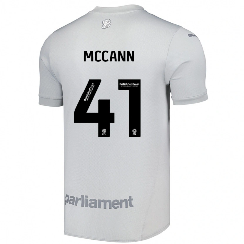 Danxen Hombre Camiseta Bayley Mccann #41 Gris Plata 2ª Equipación 2024/25 La Camisa