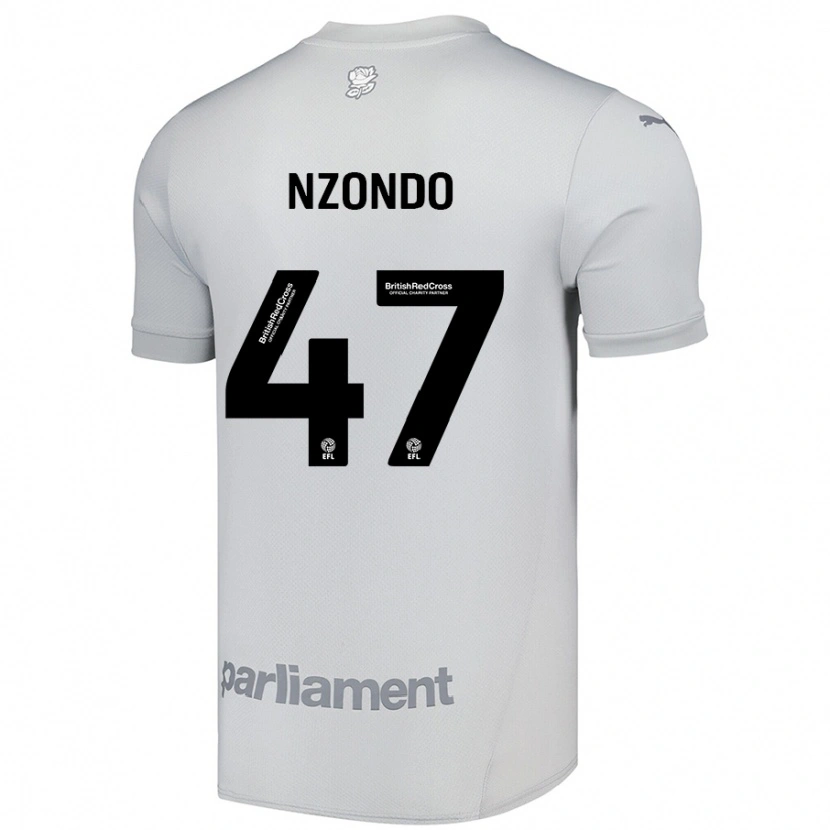 Danxen Hombre Camiseta Emmaisa Nzondo #47 Gris Plata 2ª Equipación 2024/25 La Camisa