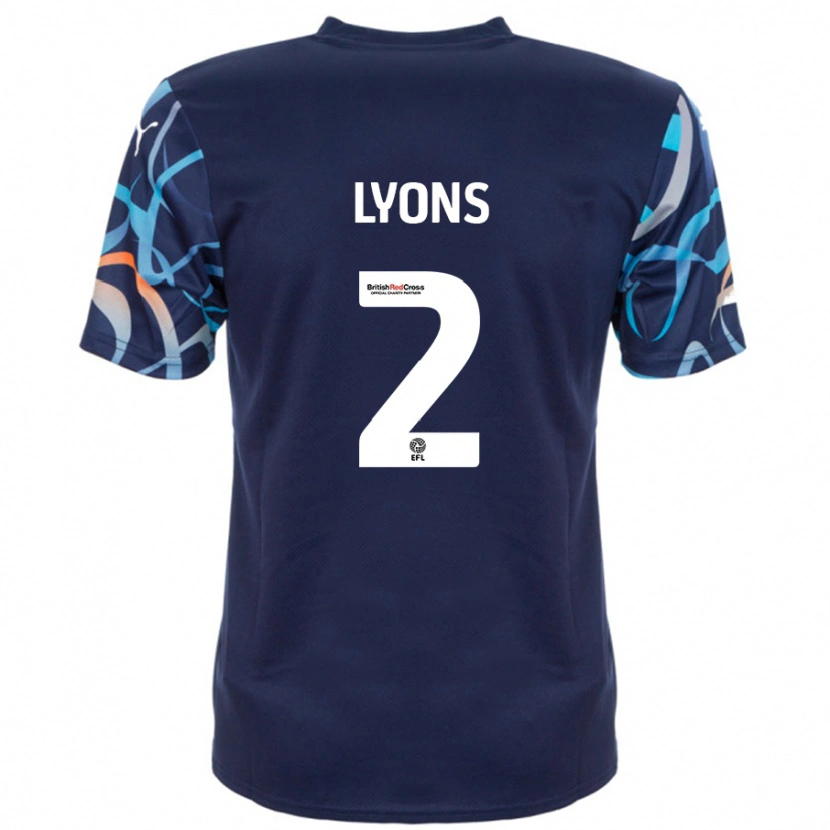 Danxen Hombre Camiseta Andy Lyons #2 Azul Marino 2ª Equipación 2024/25 La Camisa