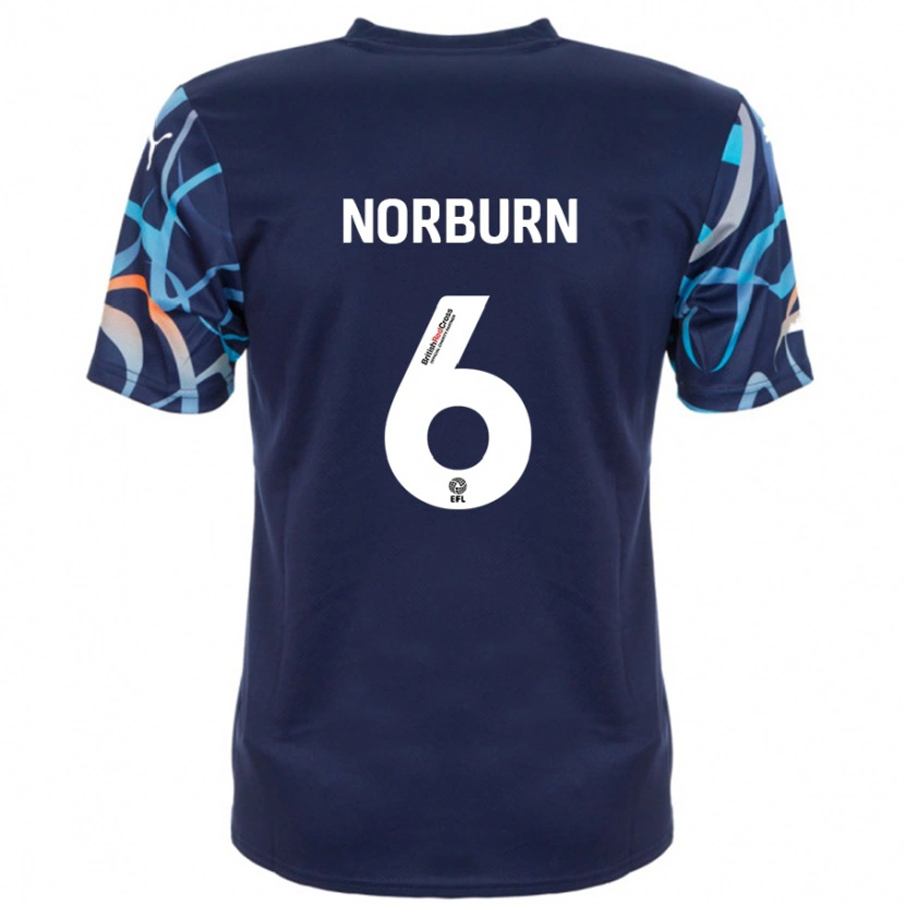 Danxen Hombre Camiseta Oliver Norburn #6 Azul Marino 2ª Equipación 2024/25 La Camisa