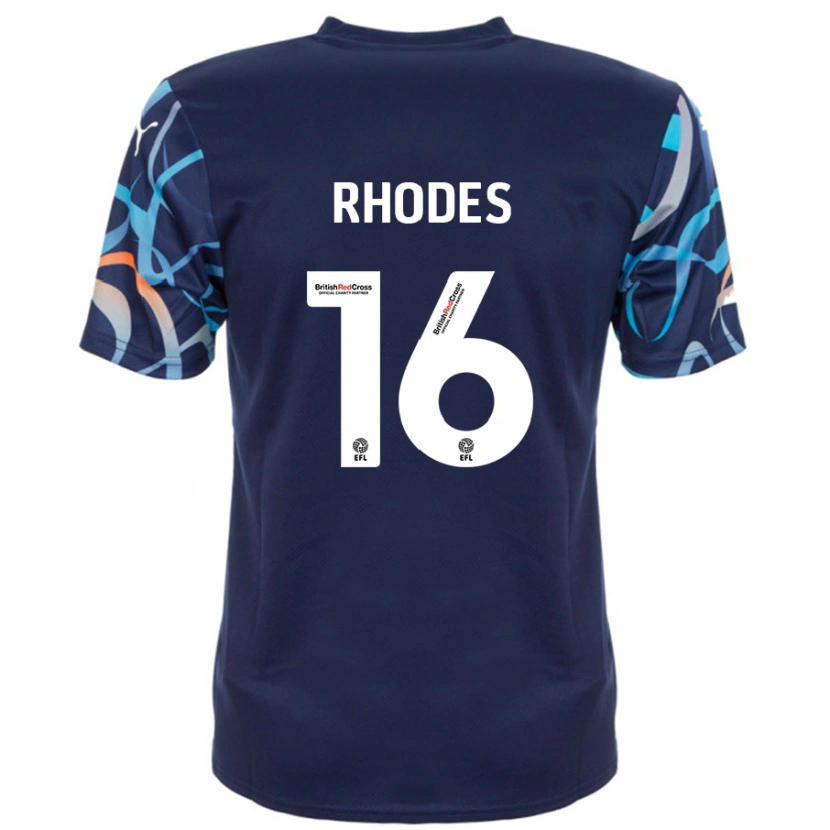 Danxen Hombre Camiseta Jordan Rhodes #16 Azul Marino 2ª Equipación 2024/25 La Camisa