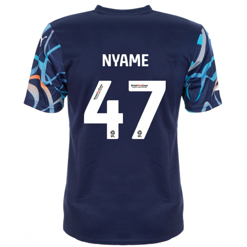 Danxen Hombre Camiseta Josh Nyame #47 Azul Marino 2ª Equipación 2024/25 La Camisa