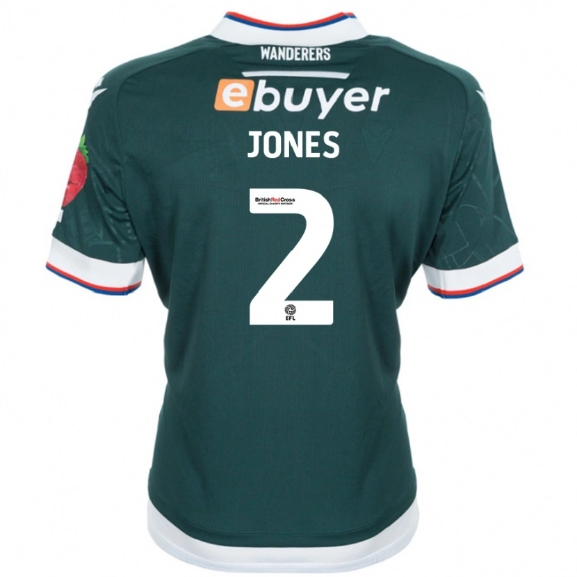 Danxen Hombre Camiseta Gethin Jones #2 Verde Oscuro 2ª Equipación 2024/25 La Camisa