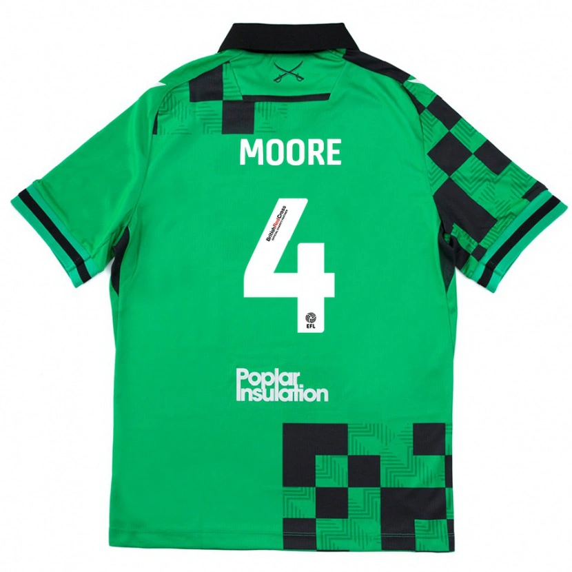 Danxen Hombre Camiseta Taylor Moore #4 Verde Negro 2ª Equipación 2024/25 La Camisa