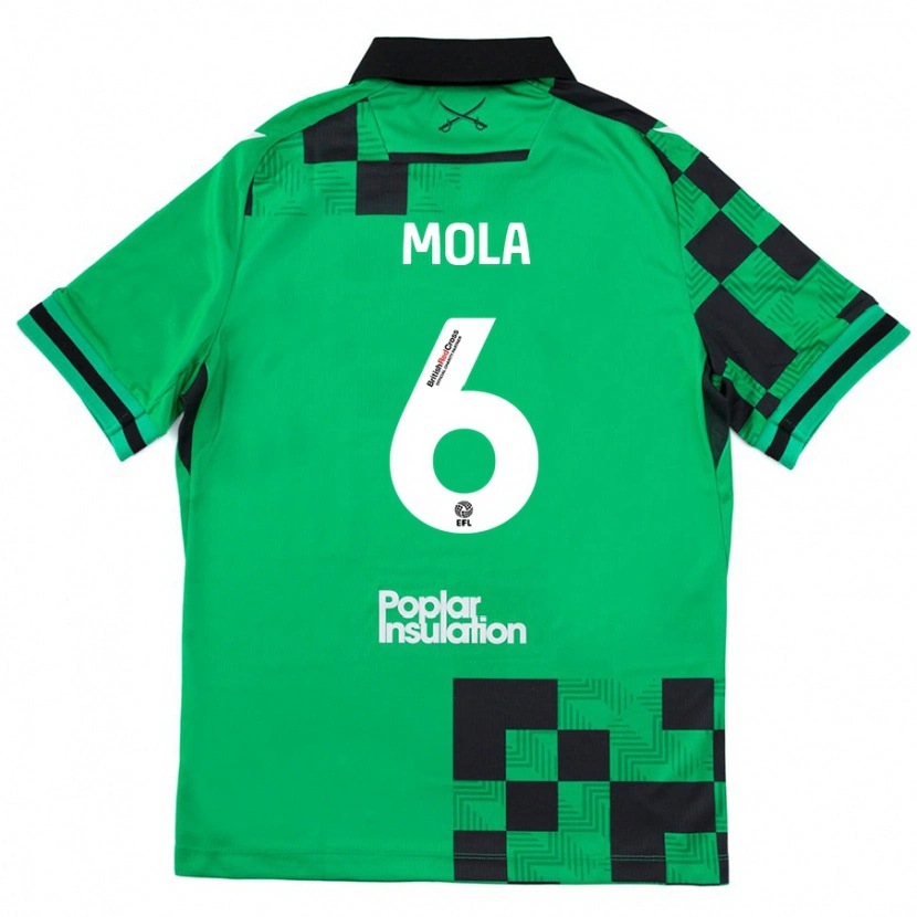 Danxen Hombre Camiseta Clinton Mola #6 Verde Negro 2ª Equipación 2024/25 La Camisa