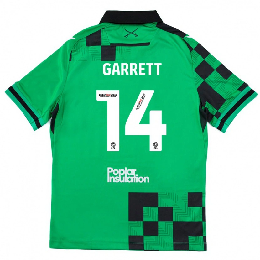 Danxen Hombre Camiseta Jake Garrett #14 Verde Negro 2ª Equipación 2024/25 La Camisa