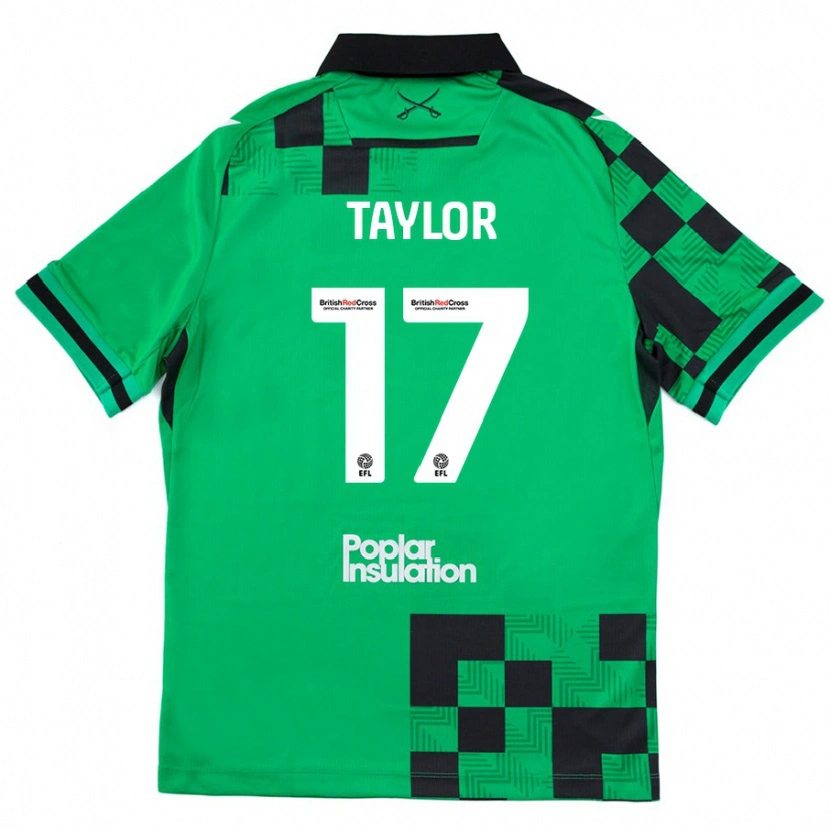 Danxen Hombre Camiseta Connor Taylor #17 Verde Negro 2ª Equipación 2024/25 La Camisa