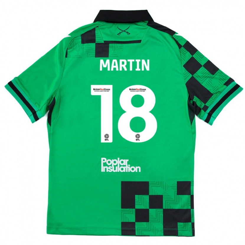 Danxen Hombre Camiseta Chris Martin #18 Verde Negro 2ª Equipación 2024/25 La Camisa