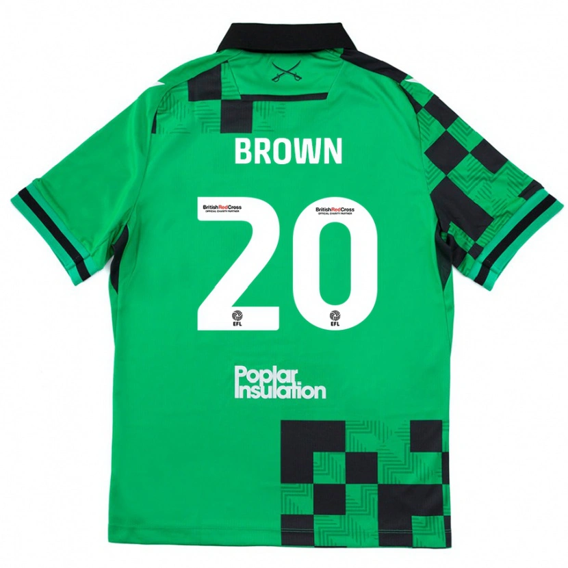 Danxen Hombre Camiseta Jevani Brown #20 Verde Negro 2ª Equipación 2024/25 La Camisa