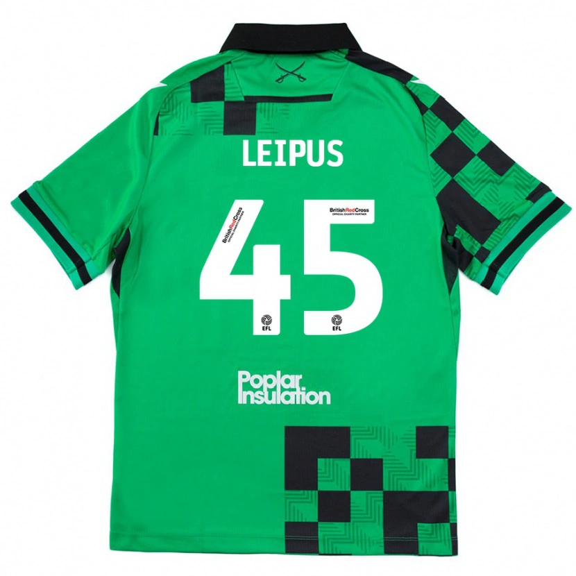 Danxen Hombre Camiseta Brooklyn Leipus #45 Verde Negro 2ª Equipación 2024/25 La Camisa