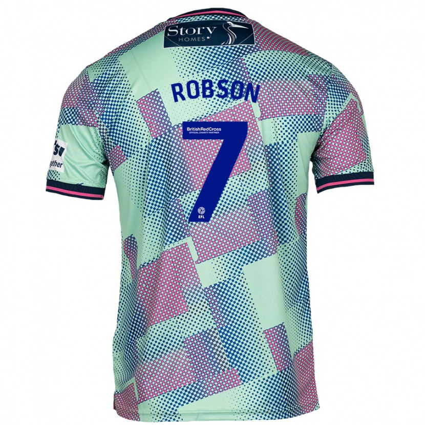 Danxen Hombre Camiseta Ethan Robson #7 Verde 2ª Equipación 2024/25 La Camisa