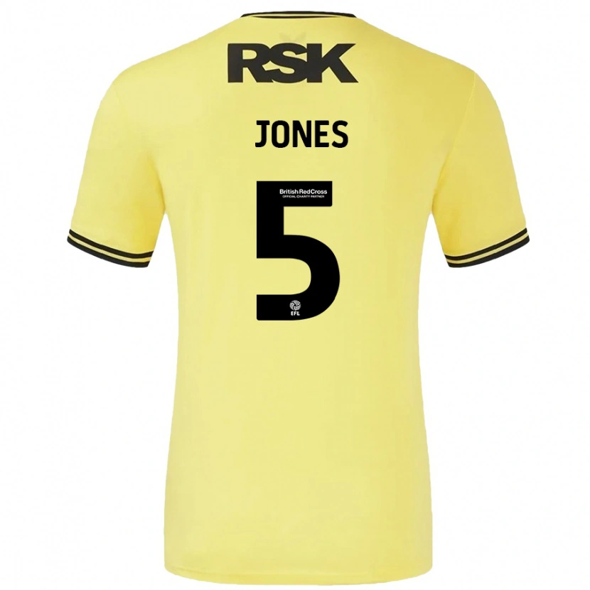 Danxen Hombre Camiseta Lloyd Jones #5 Amarillo Negro 2ª Equipación 2024/25 La Camisa