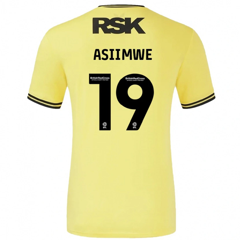 Danxen Hombre Camiseta Nathan Asiimwe #19 Amarillo Negro 2ª Equipación 2024/25 La Camisa