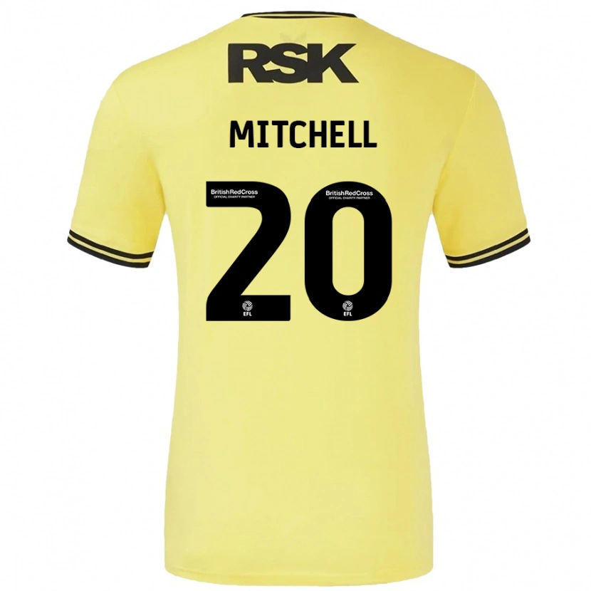 Danxen Hombre Camiseta Zach Mitchell #20 Amarillo Negro 2ª Equipación 2024/25 La Camisa