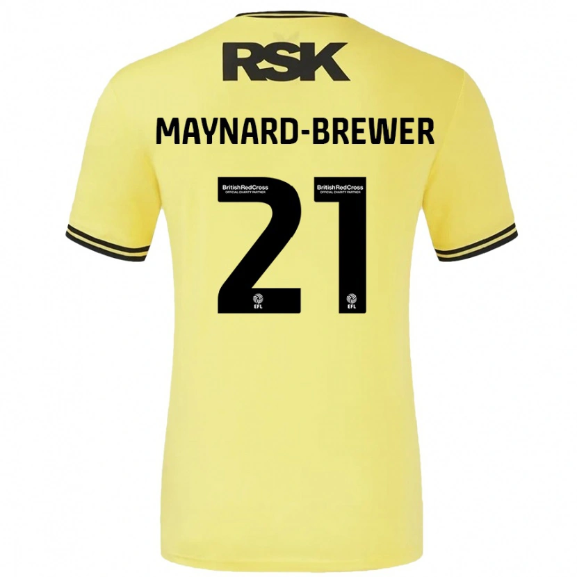 Danxen Hombre Camiseta Ashley Maynard-Brewer #21 Amarillo Negro 2ª Equipación 2024/25 La Camisa